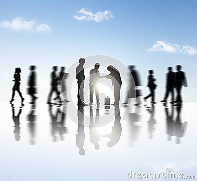 Group of Business People with Different Activity