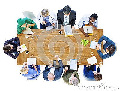 Group of Business People and Doctors in a Meeting