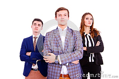 Group of business people with folded hands