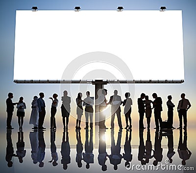 Group of Business People Meeting with Placard