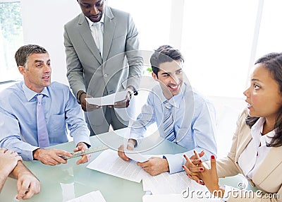 Group of Corporate People Having a Business Conversation