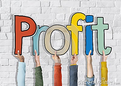 Group of Diverse People s Hands Holding Profit