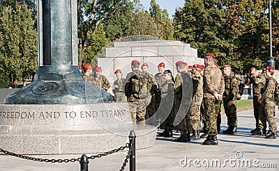 Group of German military visit the World War 11 Memorial.