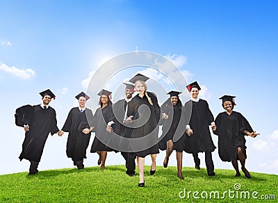 Group Of Graduating Students Celebrating