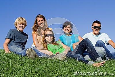 Group of happy smiling youth