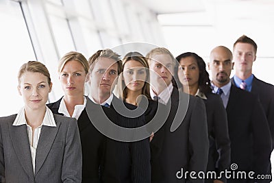 Group of office workers lined up