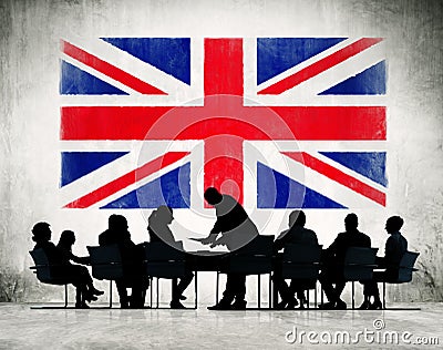 Group of people doing business with UK