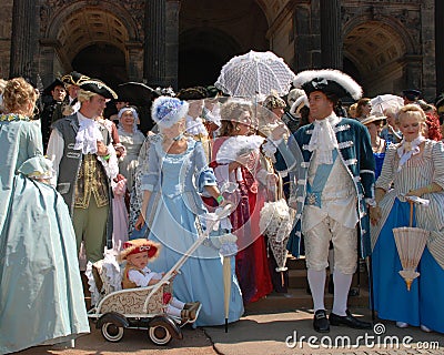 Group of people in medieval clothes