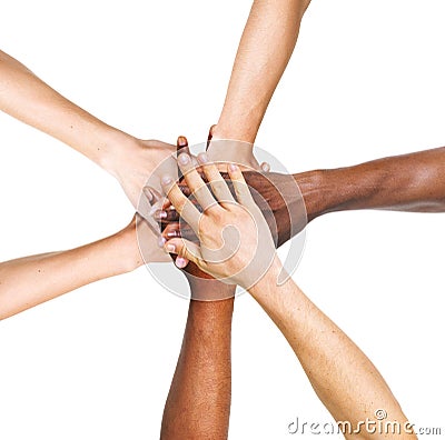 Group Of People Stacking Their Hands Together