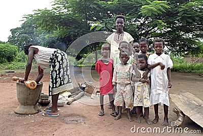 Group portrait of Ghanaian children, boys and girl