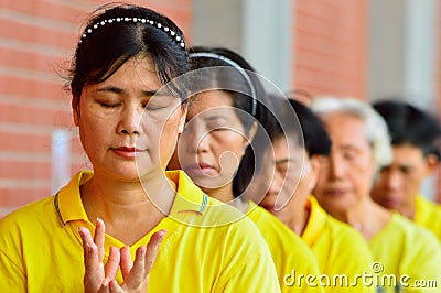 Group praying in style characteristic Chinese