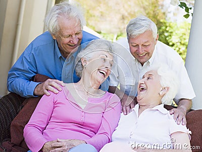 Group of senior friends laughing