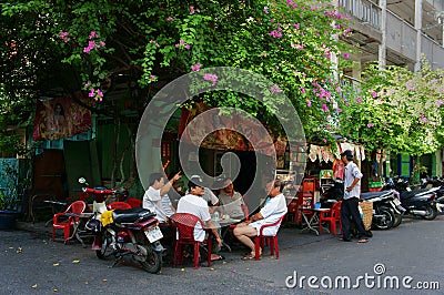 Group of senior man coffee shop