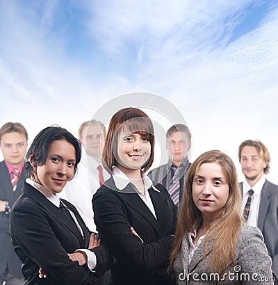 A group of seven young business people