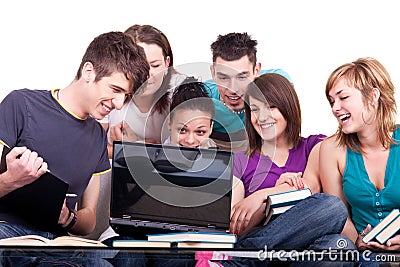 Group of students with notebook