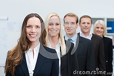 Group of successful young business people