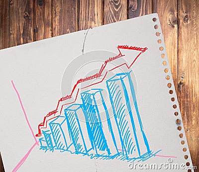 Growth graph draw on paper