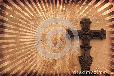 Grunge Background With Cross
