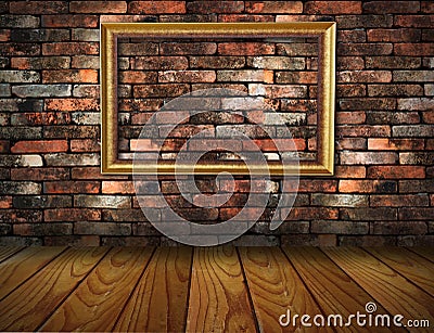 Grunge interior frame against wall