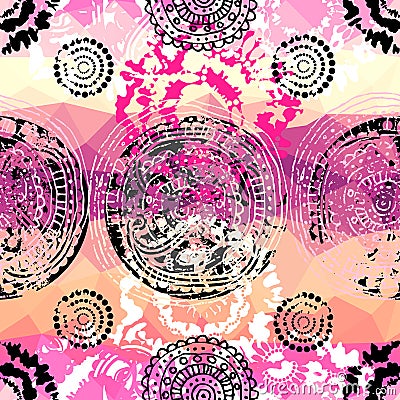Grunge pink pattern in tie-dye style