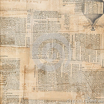 Grungy Antique newspaper paper collage