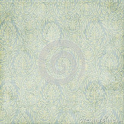 Grungy blue green paisley texture background