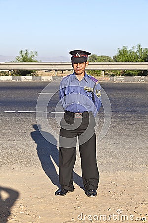 A guard is protecting the parking