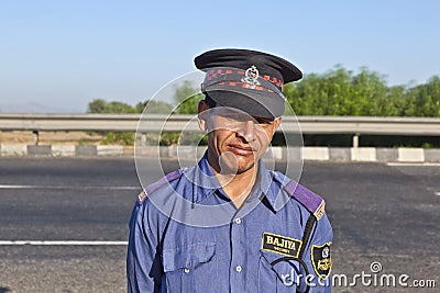 A guard is protecting the parking