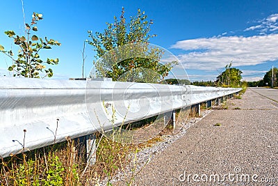 Guardrail next to old road