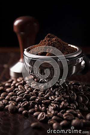 Guatemala ground coffee with coffee bean
