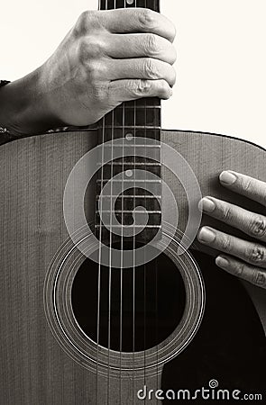 Guitar and hand