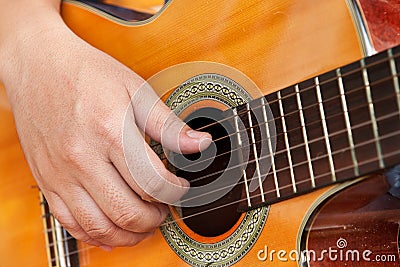 Guitar and hand