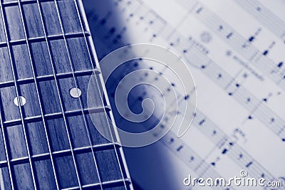 Guitar and Music (Blue)