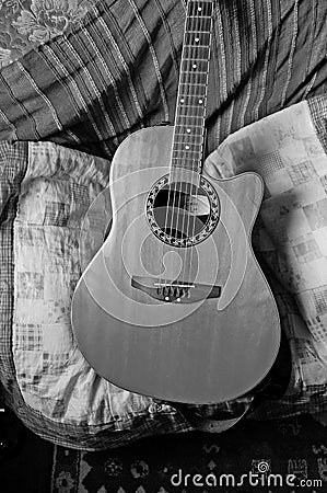 Guitar study in black and white