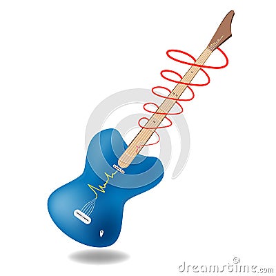 Guitar and vibrations of the sound