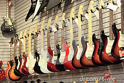 Guitars for Sale on Wall