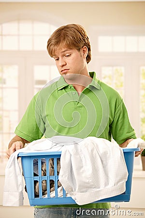 Guy bored of housework