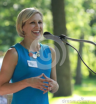 Gwenn Aspen speaking at Tea Party Rally