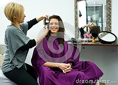 Hair stylist at work