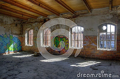 Hall, abandoned, old, dilapidated