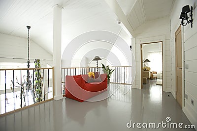 Hall red sofa