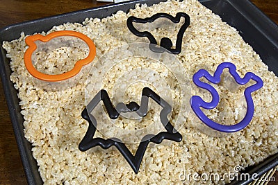 Halloween Shaped Puffed Rice Cereal Treats