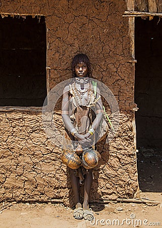 Hamar woman at village market. Turmi. Lower Omo Valley. Ethiopia.