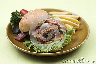 Hamburger beef bacon