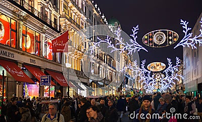 Hamley s toy store, Sales started in London. Regent street in Christmas lights