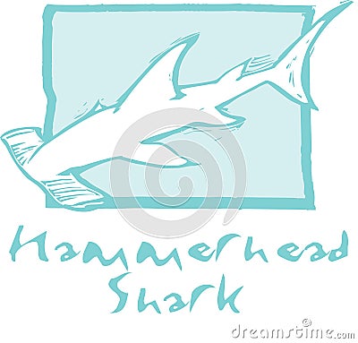 Hammerhead Shark in Blue