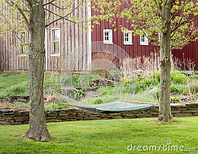 Hammock in a country setting.