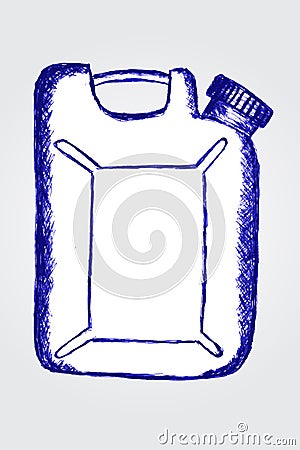 Hand draw sketch white plastic container