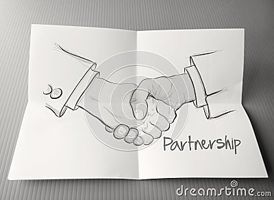 Hand drawn handshake sign