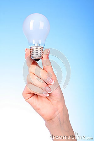Hand with glow lamp